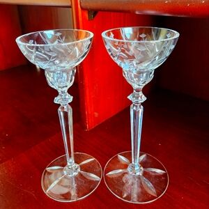 RARE FIND Mikasa "Arctic Lights" Crystal Candlestick set of two